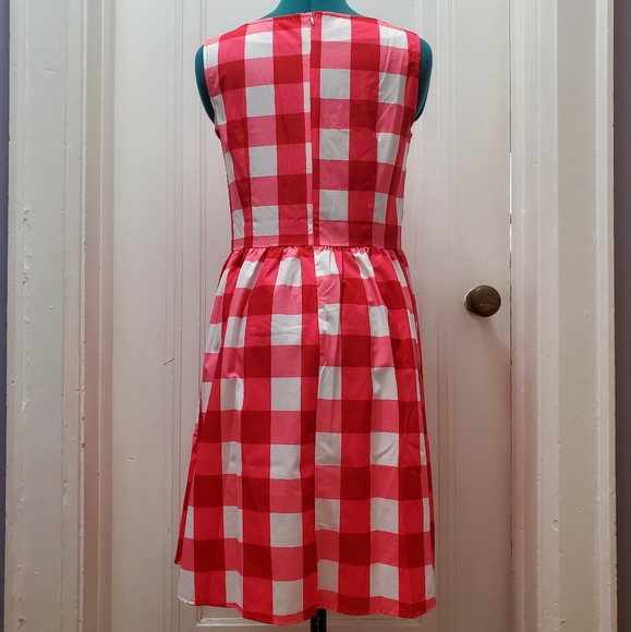 Gingham Dress in Red, Pink and White - Picture 3 of 4